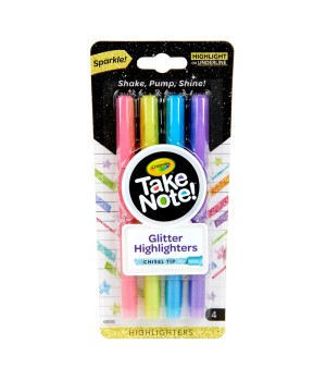 Take Note Glitter Highlighters, 4 Count