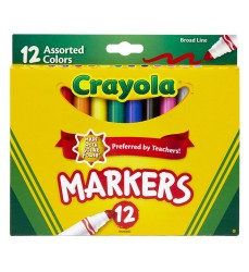 Broad Line Markers, Assorted Colors, 12 Count