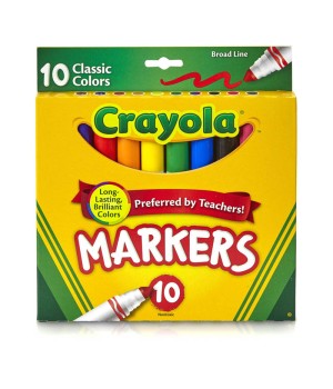Broad Line Markers, Classic Colors, Pack of 10
