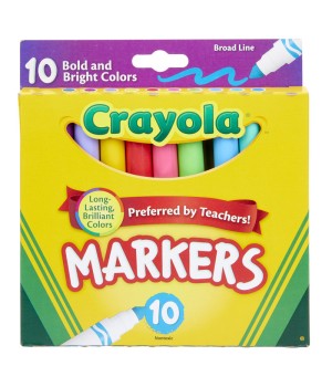 Broad Line Markers, Bold & Bright Colors, Pack of 10