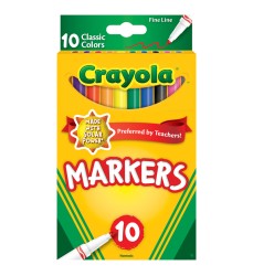 Fine Line Markers, Classic Colors, Pack of 10