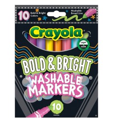 Bold & Bright Washable Broadline Markers, 10 Count