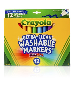 Ultra-Clean Markers, Broad Line, Assorted Colors, 12 Count