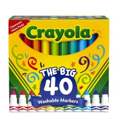 Washable Markers, Broad Line, Assorted Colors, Pack of 40