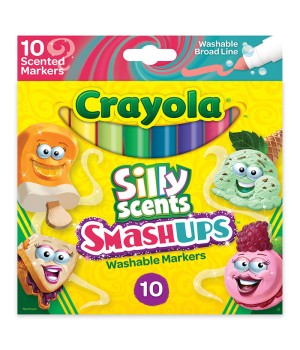 Silly Scents Smash Ups Broad Line Washable Scented Markers, 10 Count