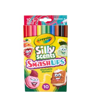 Silly Scents Smash Ups Slim Washable Scented Markers, 10 Count