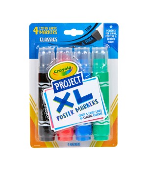 Project XL Poster Markers, Classic, 4 Count