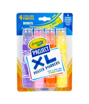 Project XL Poster Markers, Bold & Bright, 4 Count