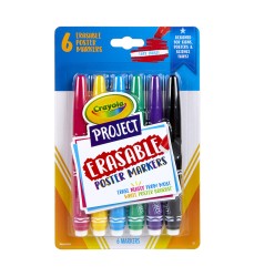 Project Erasable Poster Markers, Pack of 6