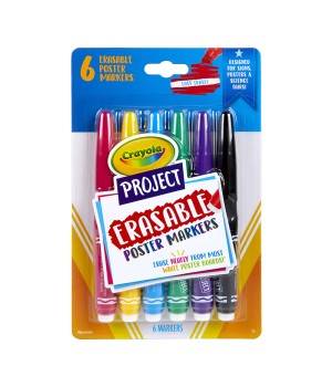 Project Erasable Poster Markers, Pack of 6