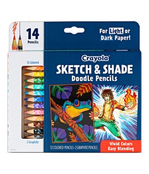 Doodle & Draw Sketch & Shade Doodle Pencil 14 Count