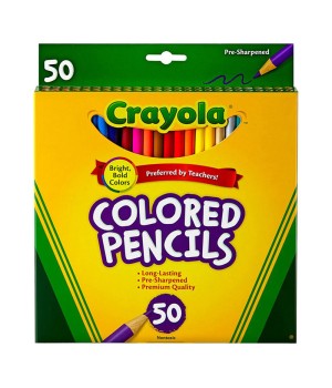 Colored Pencils, Full Length, Assorted Colors, 50 Count