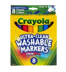 Ultra-Clean Washable Markers, Wedge Tip, 8 Count