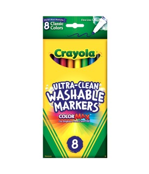 Washable Formula Markers, Fine Tip, 8 Classic Colors