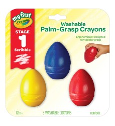 My First Crayola® Washable Palm-Grasp Crayons, Pack of 3