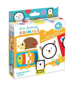 Kid Academy Animals, Coloring Book & Puzzles