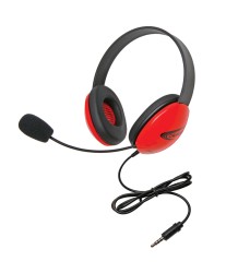 Listening First Headsets with Single 3.5mm plugs, Red
