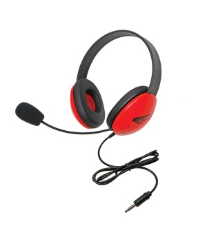 Listening First Headsets with Single 3.5mm plugs, Red
