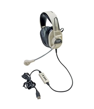 Deluxe Multimedia Stereo Headset with Boom Microphone with USB plug