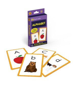 Alphabet Flash Cards, Upper and Lowercase Letter Recognition, 54 Cards