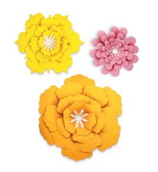 Creatively Inspired Orange, Yellow, Pink Flowers Dimensional Accent
