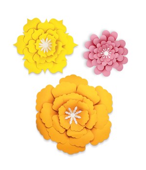 Creatively Inspired Orange, Yellow, Pink Flowers Dimensional Accent