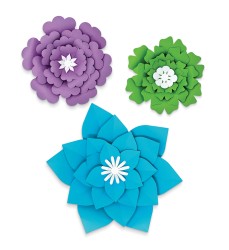Creatively Inspired Blue, Purple, Green Flowers Dimensional Accent