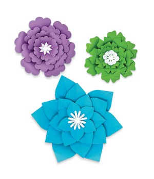 Creatively Inspired Blue, Purple, Green Flowers Dimensional Accent