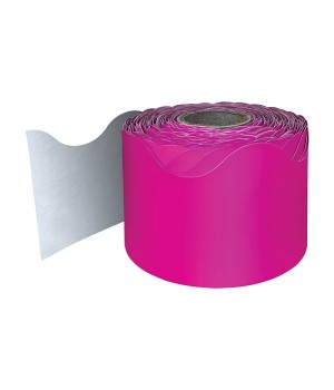 Hot Pink Rolled Scalloped Border, 65 Feet