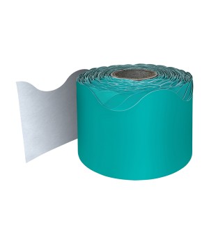 Teal Rolled Scalloped Border, 65 Feet