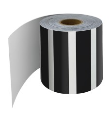 Black and White Vertical Stripes Rolled Straight Border, 65 Feet