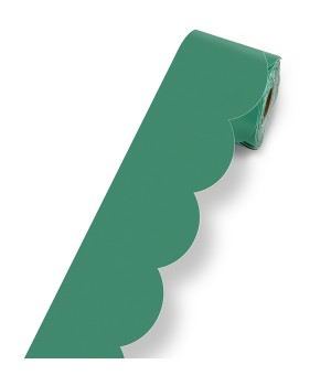 Grow Together Jade Green Rolled Scalloped Bulletin Board Borders, 65 Feet