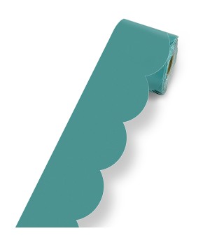 We Belong Teal Rolled Scalloped Bulletin Board Borders, 65 Feet