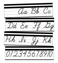 Simply Stylish Alphabet Line: Cursive Mini Bulletin Board Set, 8 Pieces