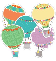 Up and Away Hot Air Balloons Cut-Outs, Pack of 36