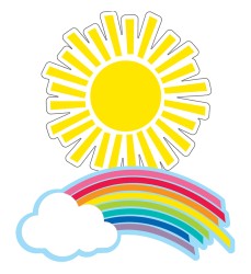 Hello Sunshine Rainbows & Suns Cut-Outs, Pack of 36