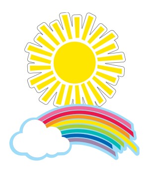 Hello Sunshine Rainbows & Suns Cut-Outs, Pack of 36