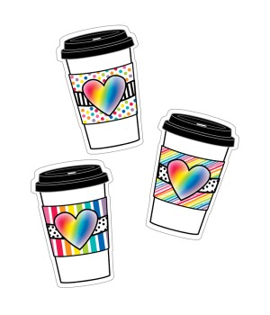 Industrial Cafe Rainbow To-Go Cups Cut-Outs, Pack of 36