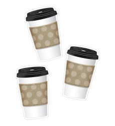 Industrial Cafe To-Go Cup Cut-Outs, Pack of 36