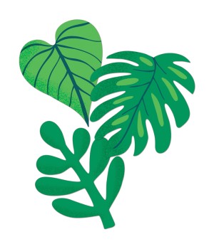 One World Tropical Leaves Extra Large Cut-Outs, Pack of 12