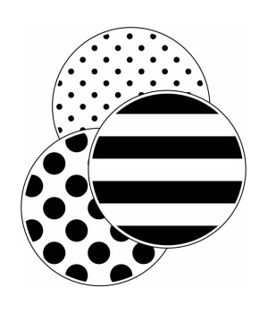 Black, White & Stylish Brights Designer Dots Cut-Outs, Pack of 36