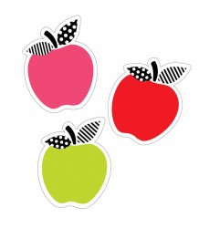 Black, White & Stylish Brights Apples Mini Cut-Outs, Pack of 36