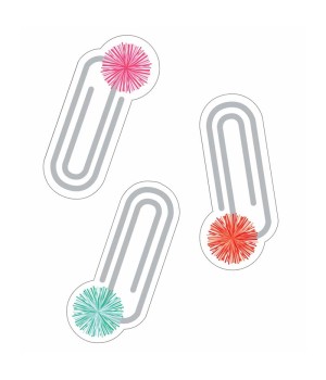 Black, White & Stylish Brights Paper Clips Mini Cut-Outs, Pack of 56