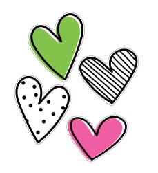 Kind Vibes Jumbo Doodle Hearts Cut-Outs, Pack of 12