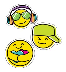 Kind Vibes Smiley Faces Cut-Outs, Pack of 36