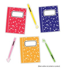 Notebooks and Pens Cut-Outs, Pack of 36
