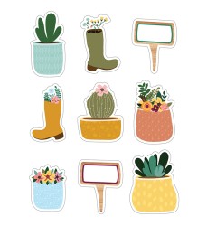Grow Together Boots, Pots, and Garden Signs Cut-Outs, Pack of 36