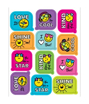 Kind Vibes Smiley Faces Shape Stickers, Pack of 72