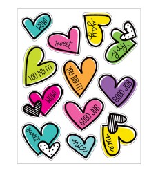 Kind Vibes Doodle Hearts Shape Stickers, Pack of 72