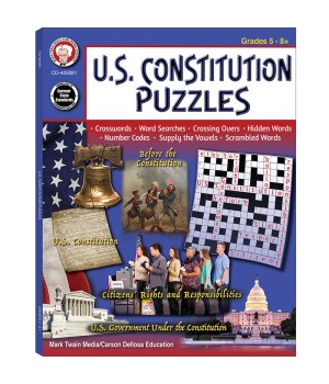 U.S. Constitution Puzzles Workbook, Grades 5-12